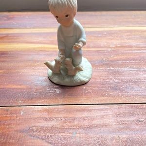 Vintage Lefton Christopher Collection Child Feeding Squirrels